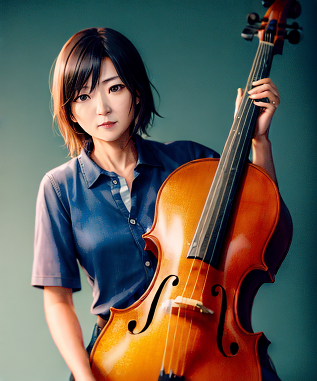 03499-879776884-(middle aged_1.6) female Japanese musician, playing cello, masterpiece, subsurface scattering, beautiful lighting, detailed face.png